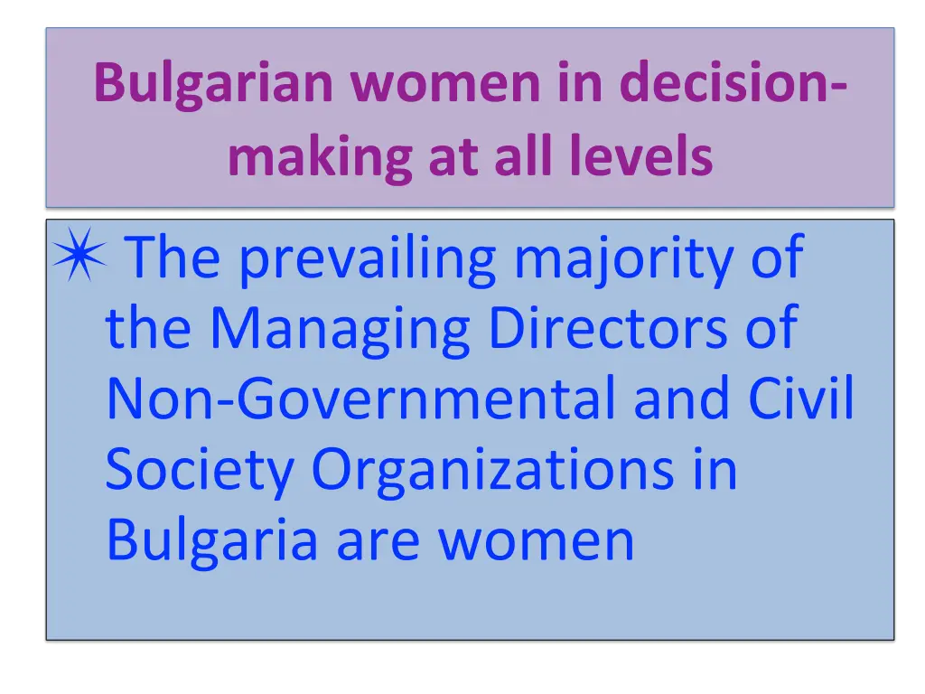 bulgarian women in decision making at all levels 1