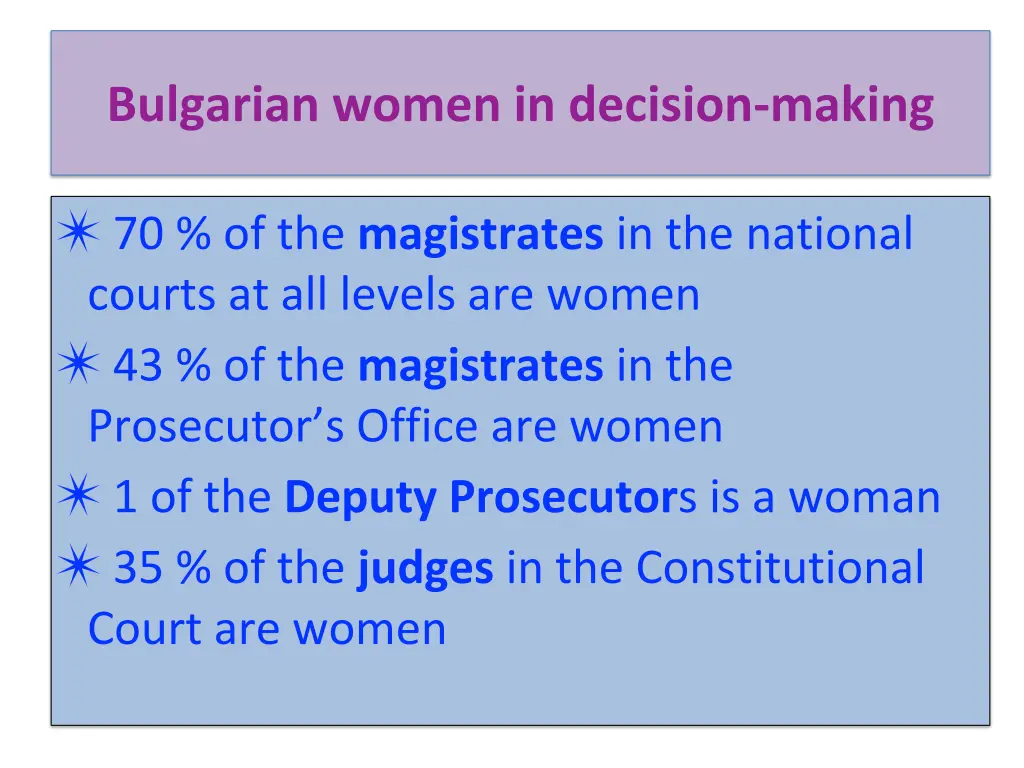 bulgarian women in decision making