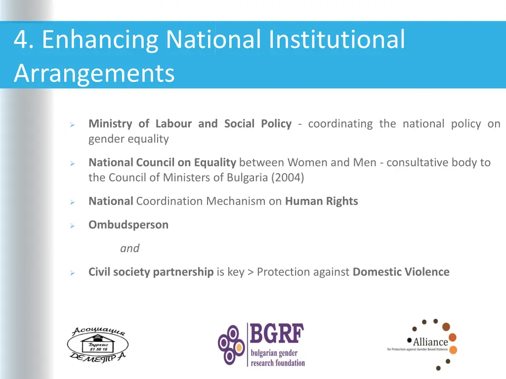 4 enhancing national institutional arrangements