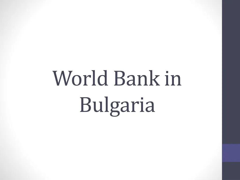 world bank in bulgaria