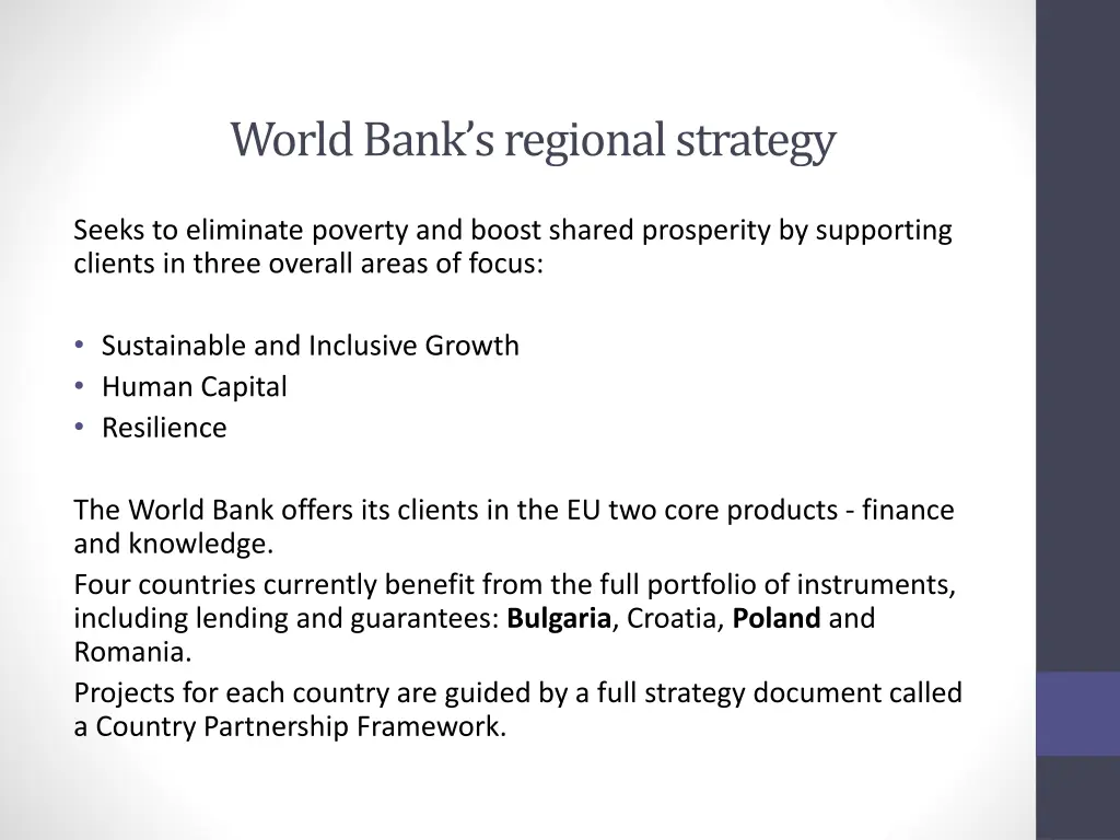 world bank s regional strategy