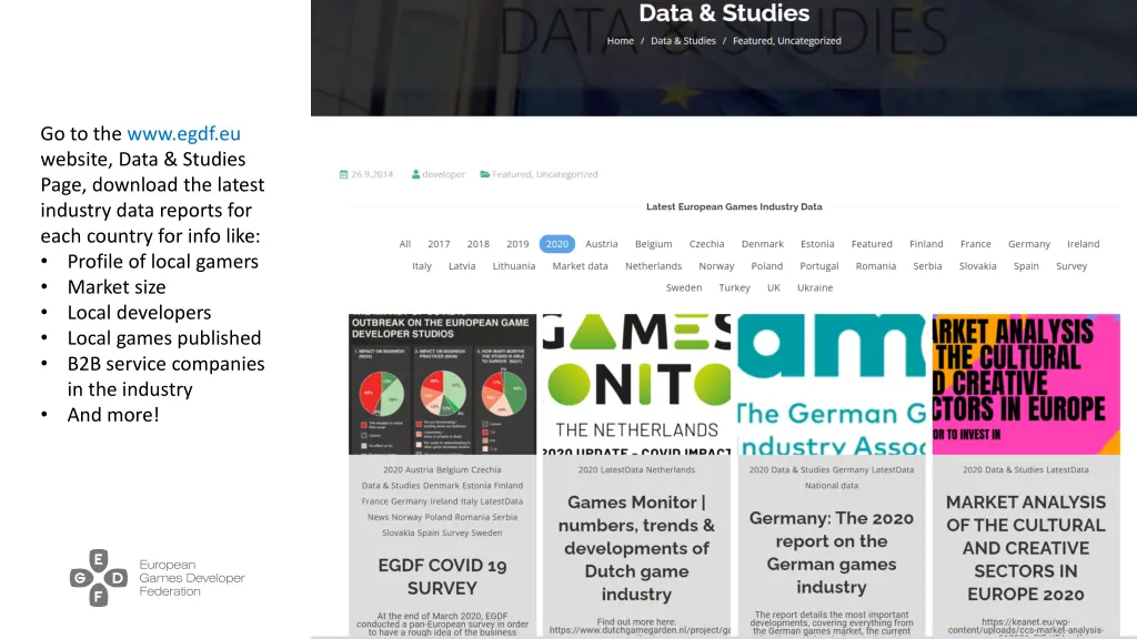 go to the www egdf eu website data studies page