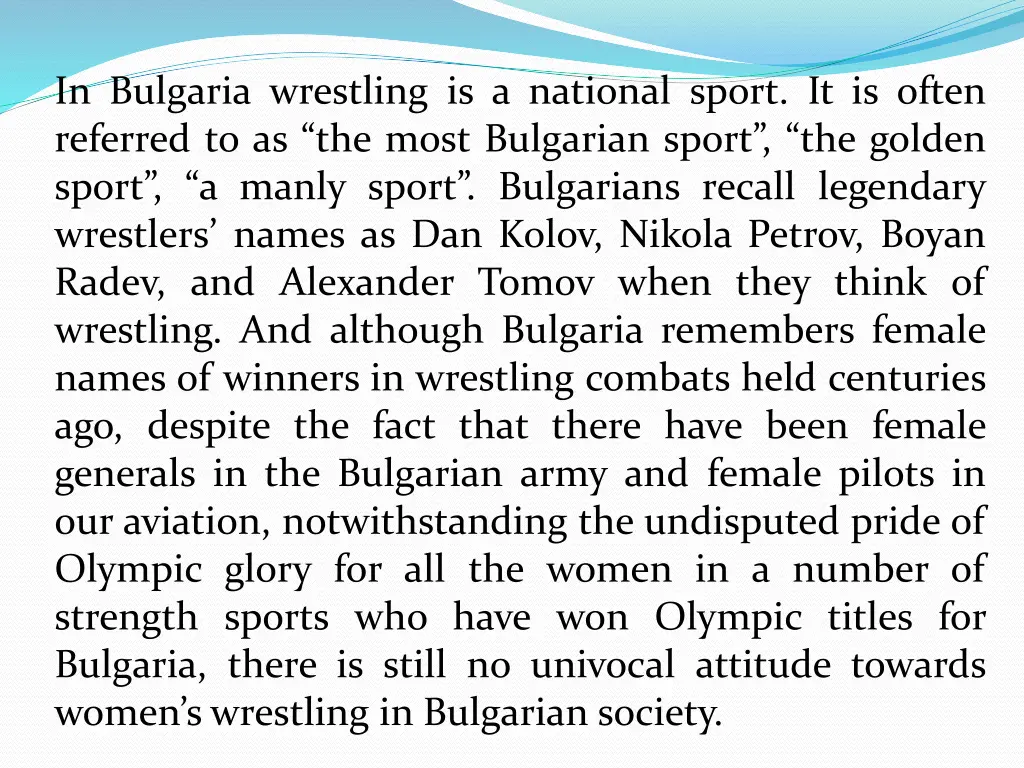 in bulgaria wrestling is a national sport