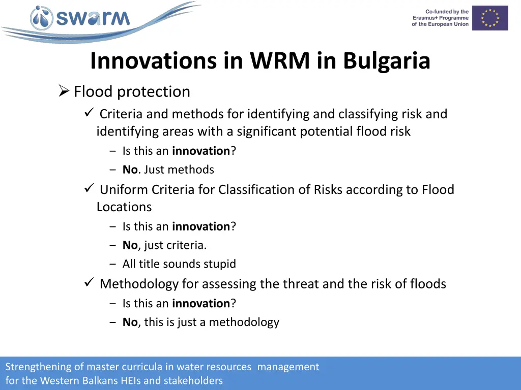 innovations in wrm in bulgaria flood protection