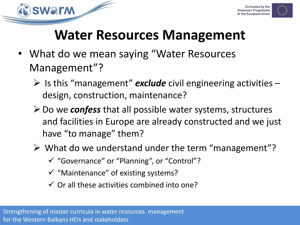 water resources management what do we mean saying 1