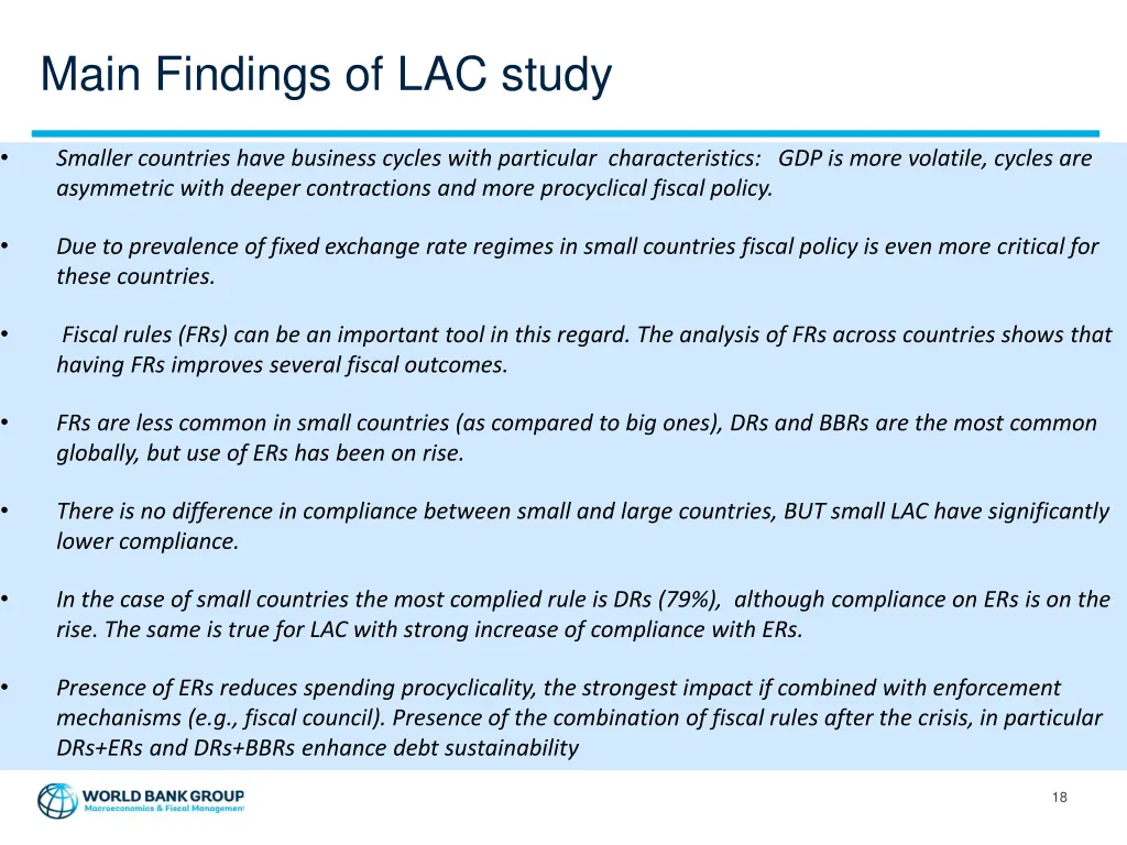 main findings of lac study