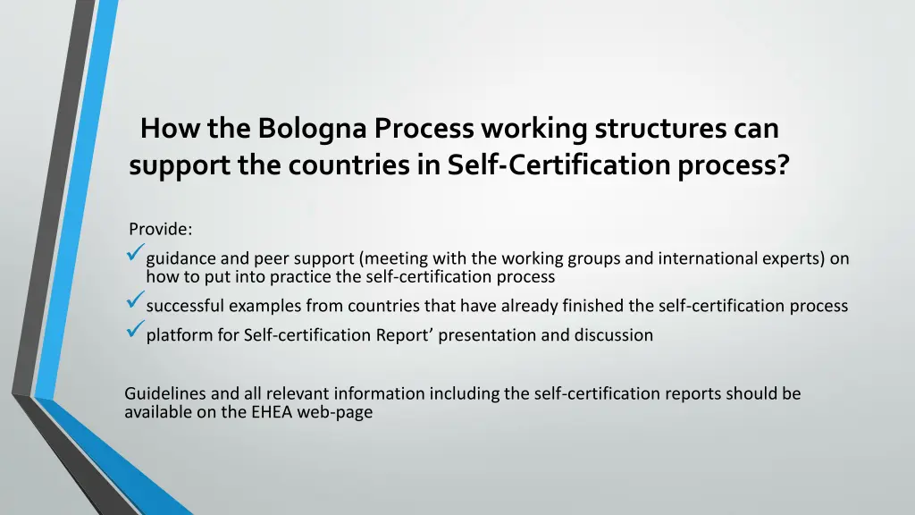 how the bologna process working structures