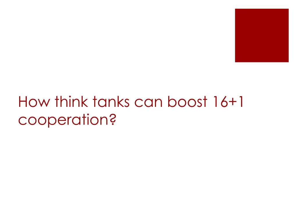 how think tanks can boost 16 1 cooperation