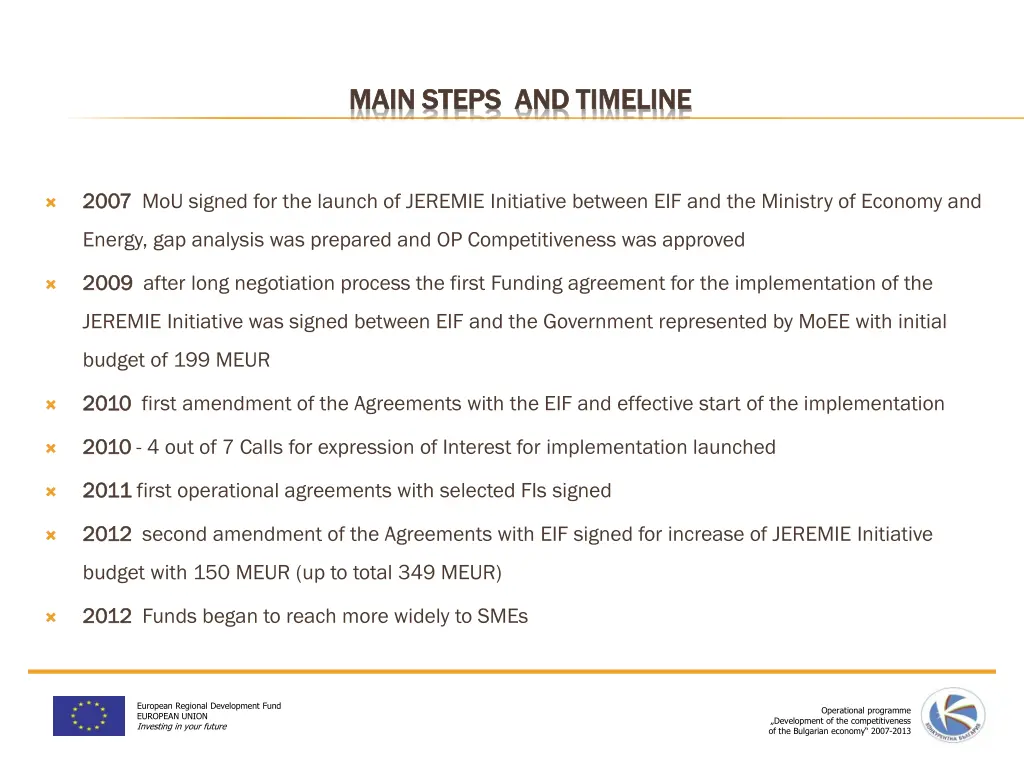 main steps and timeline main steps and timeline