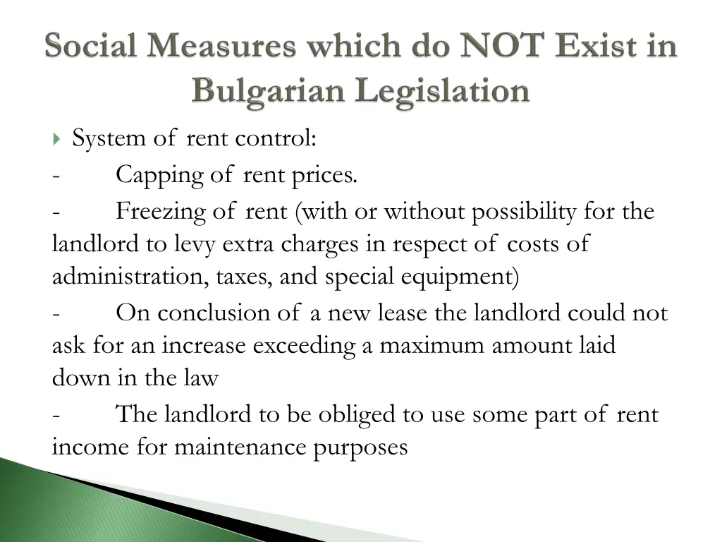 system of rent control capping of rent prices