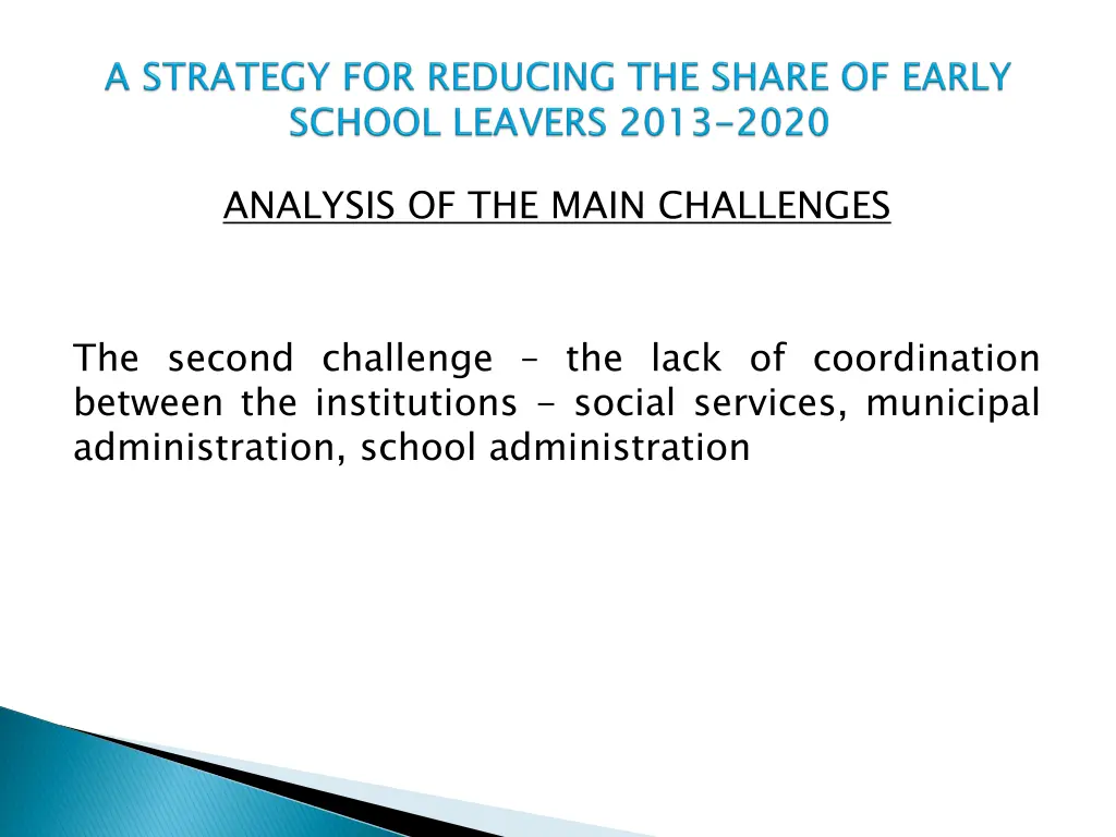 analysis of the main challenges 1