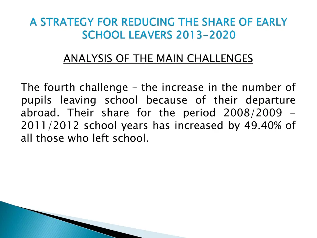 analysis of the main challenges 3