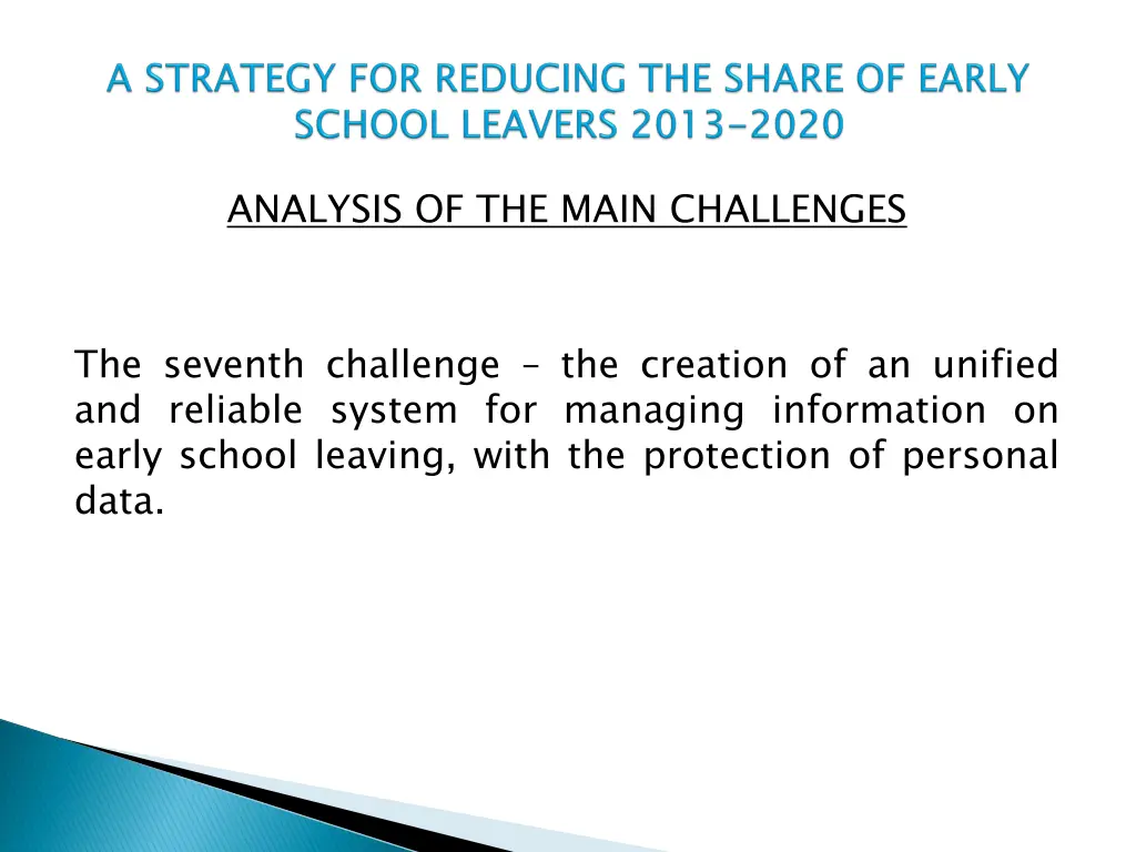 analysis of the main challenges 6