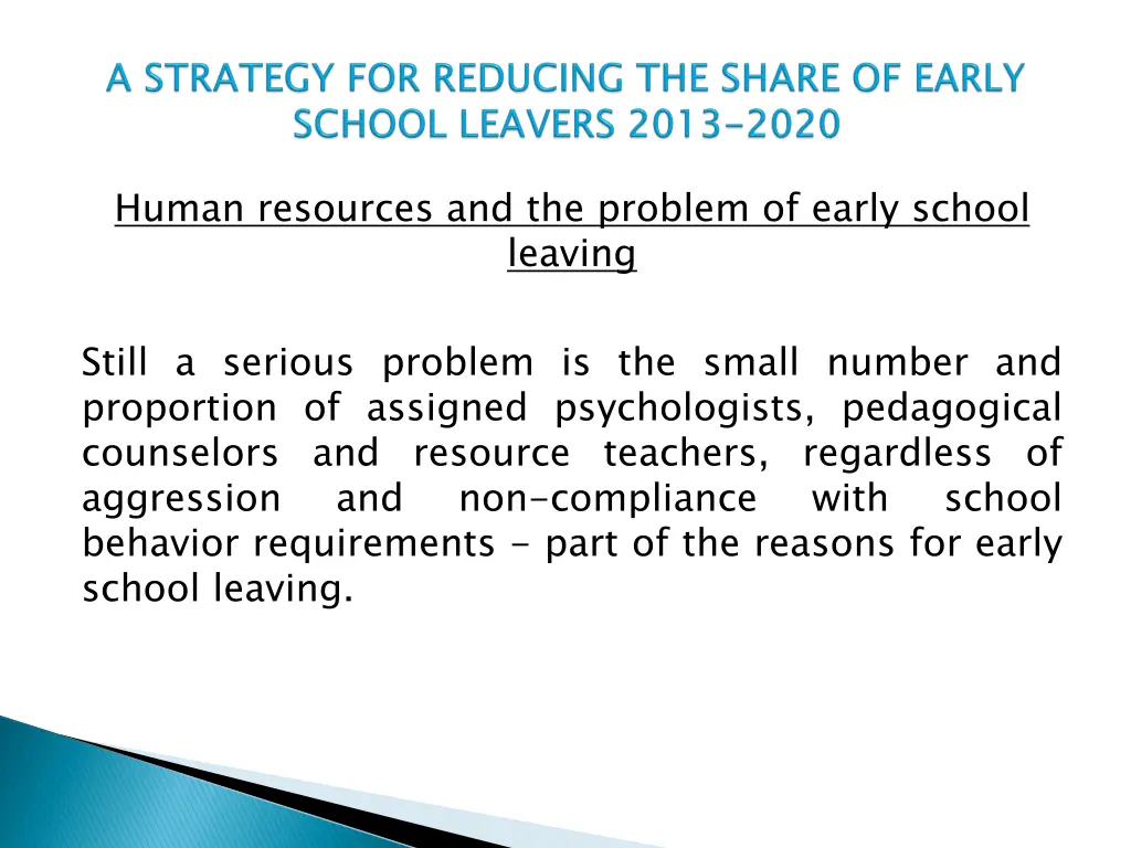 human resources and the problem of early school 4