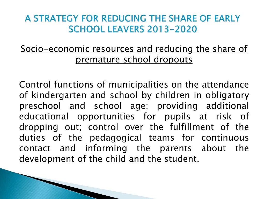 socio economic resources and reducing the share 1