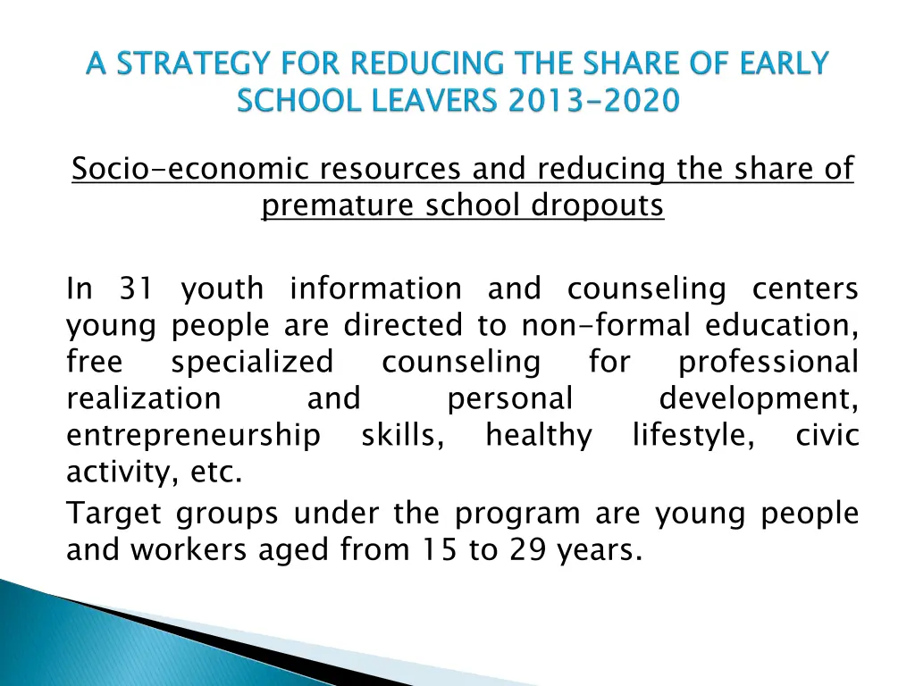 socio economic resources and reducing the share 2