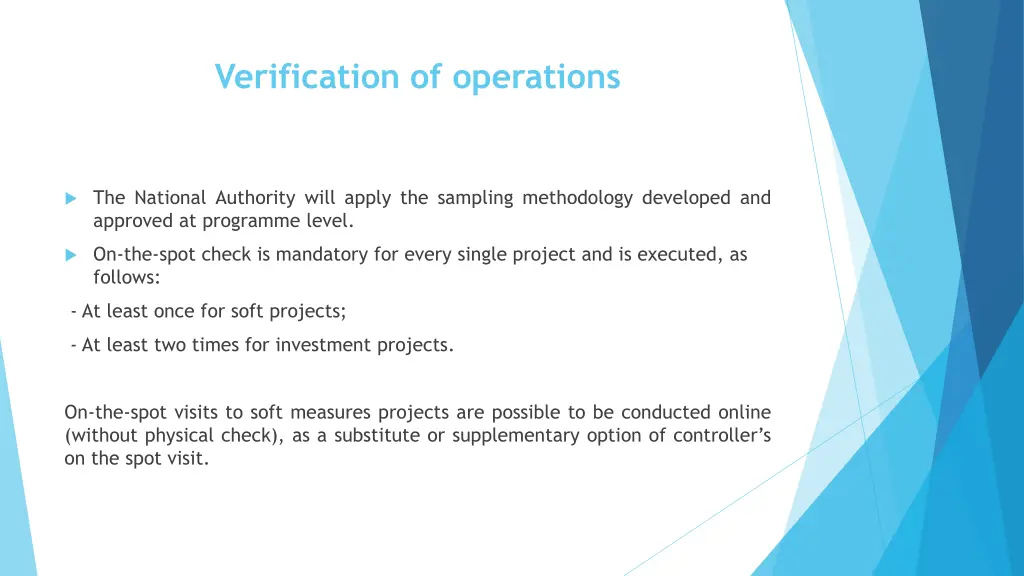 verification of operations