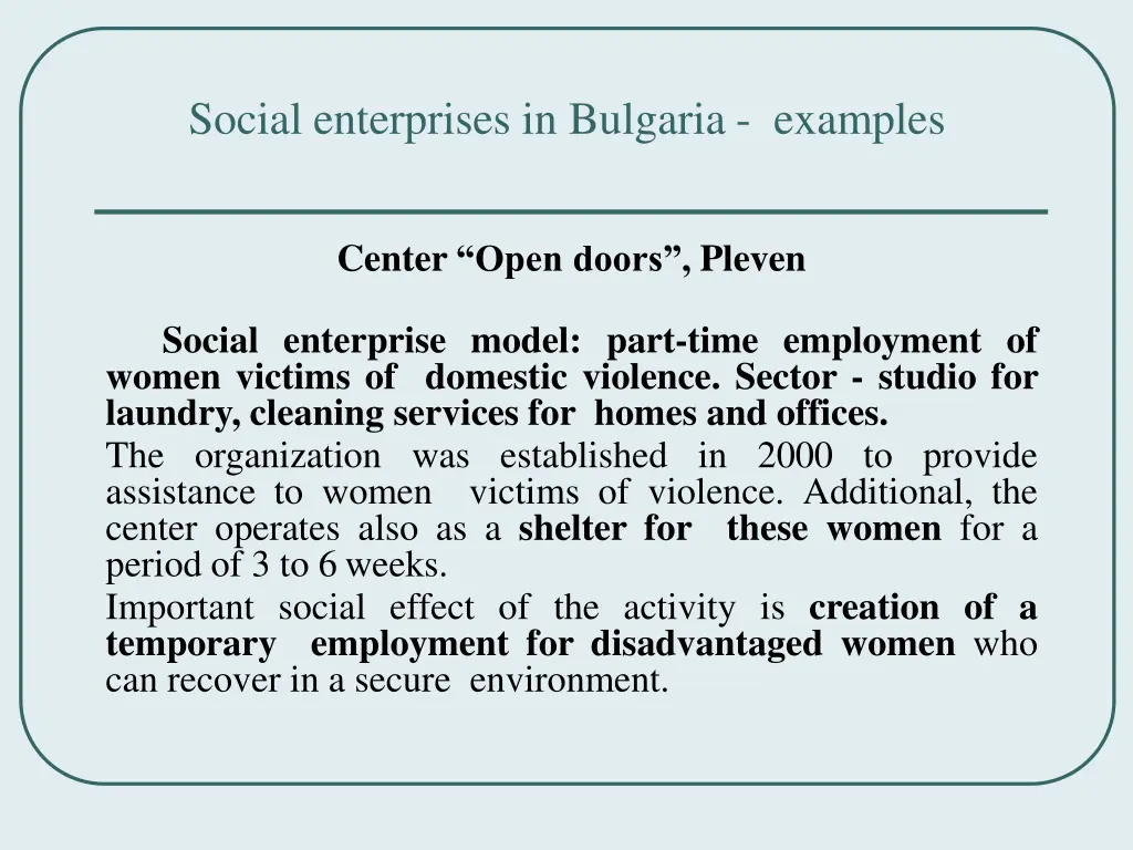 social enterprises in bulgaria examples 1