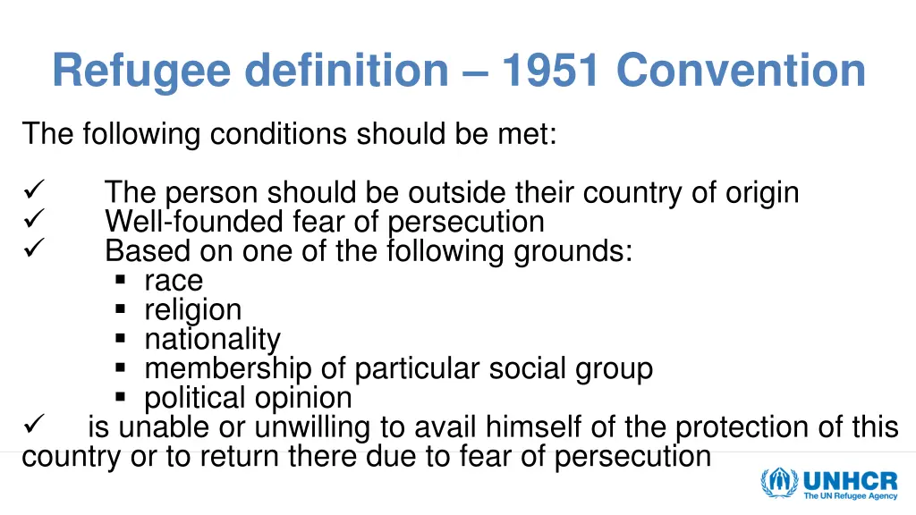 refugee definition 1951 convention