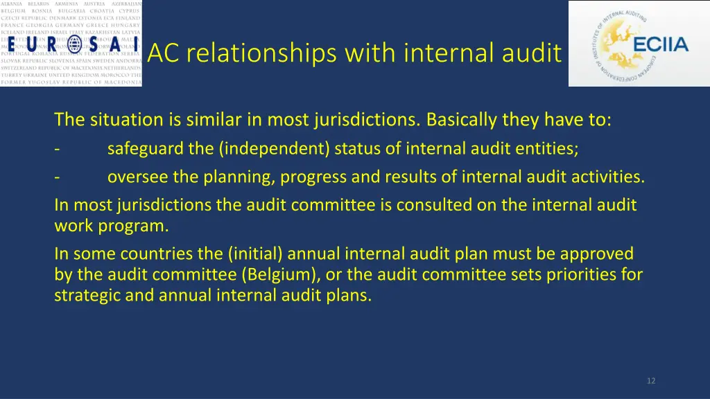 ac relationships with internal audit