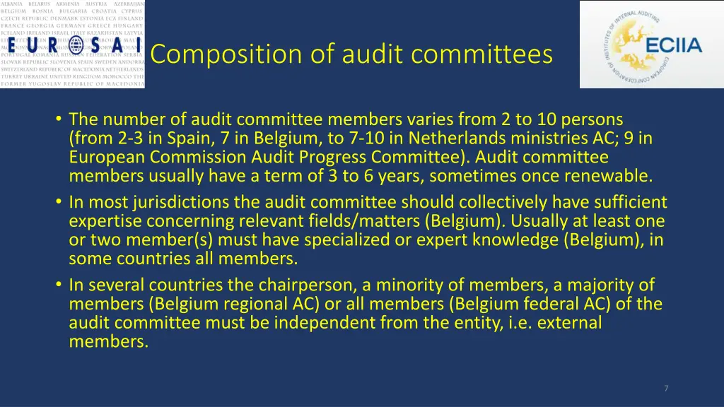 composition of audit committees