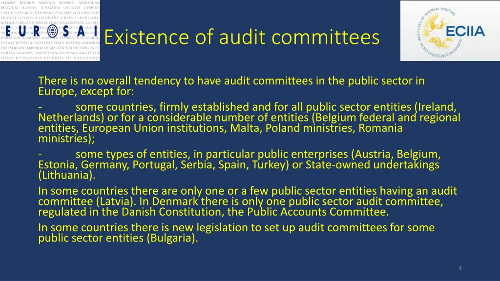 existence of audit committees