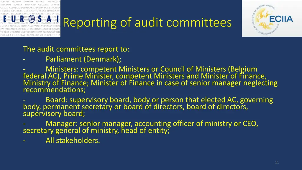 reporting of audit committees