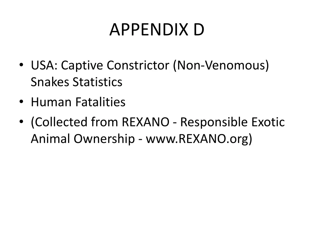 appendix d