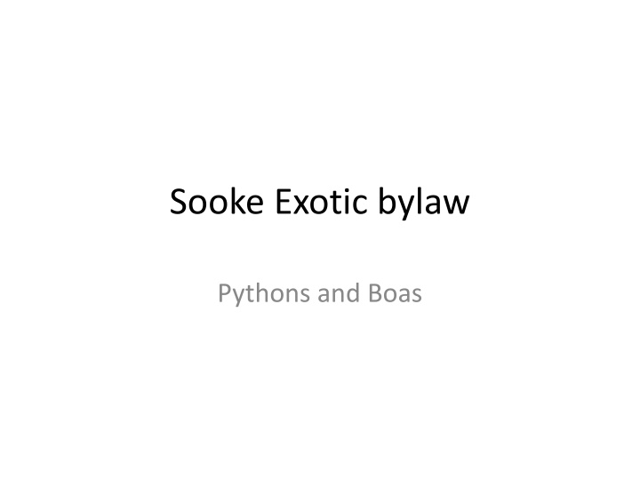 sooke exotic bylaw