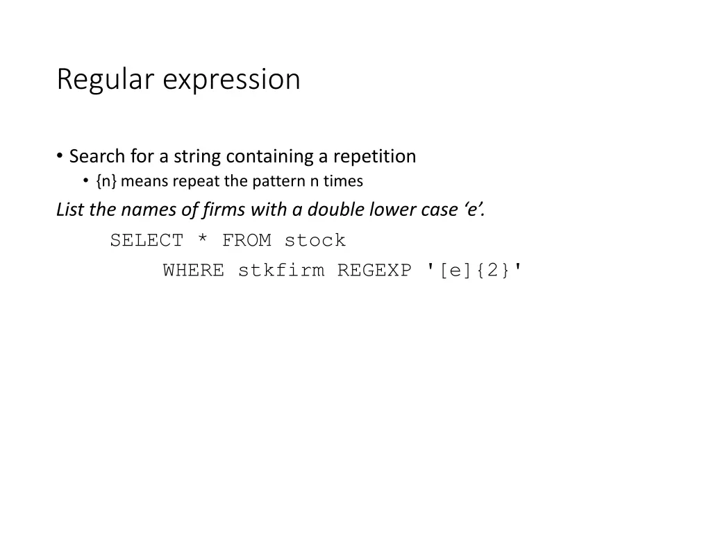 regular expression 1