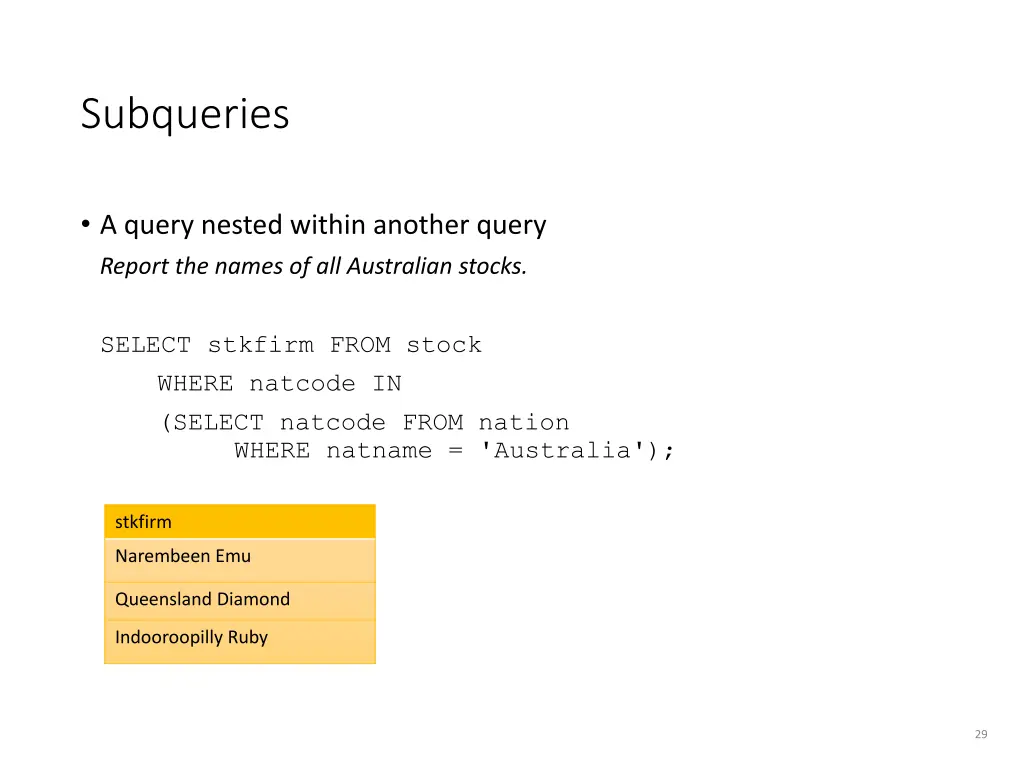 subqueries