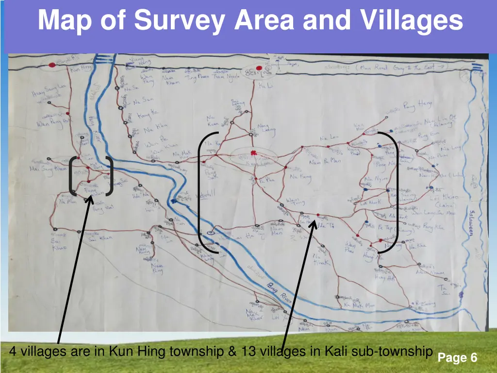 map of survey area and villages