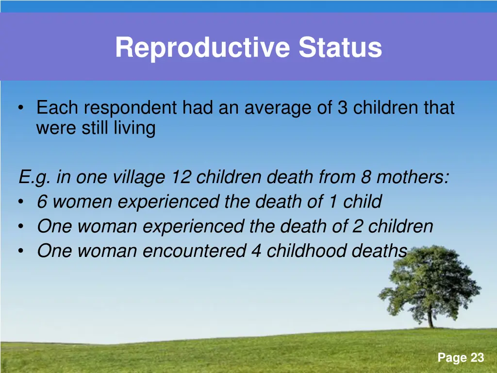 reproductive status 1