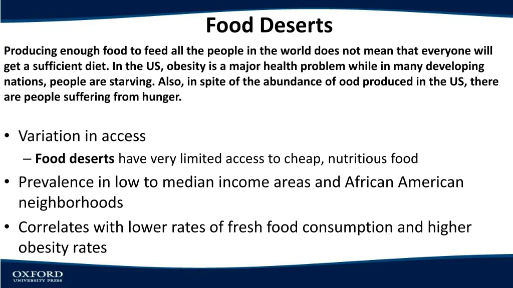 food deserts