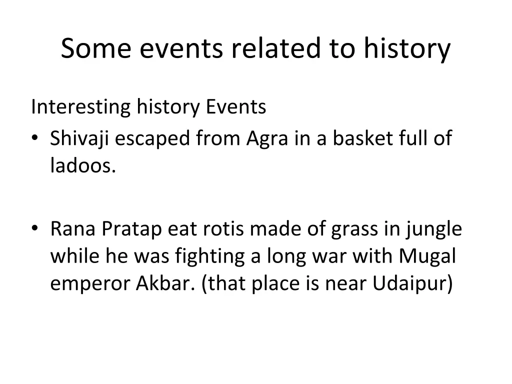 some events related to history