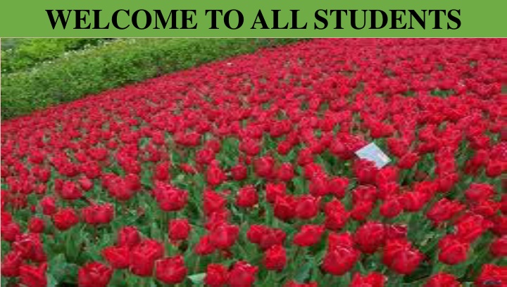 welcome to all students