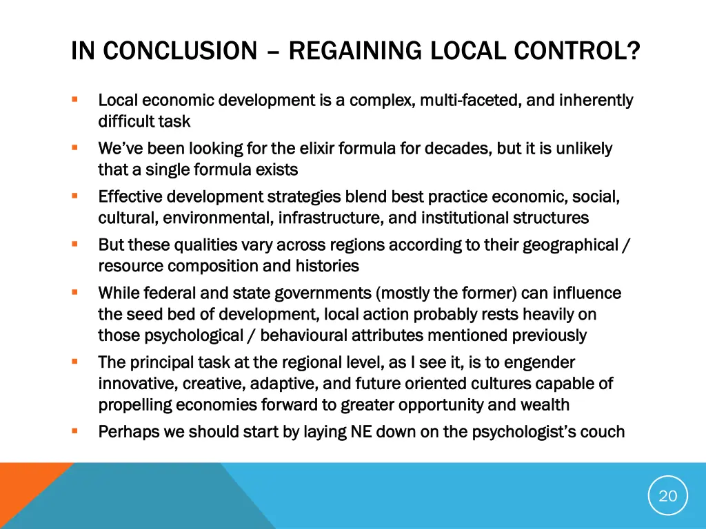 in conclusion regaining local control