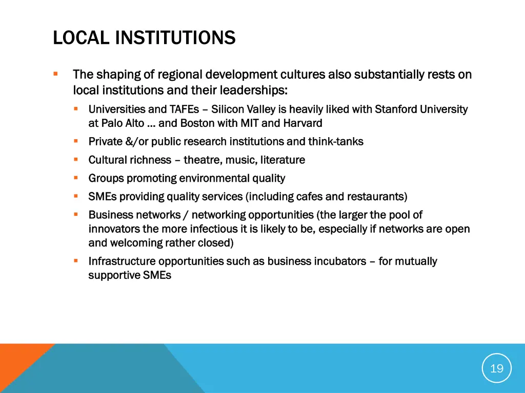 local institutions