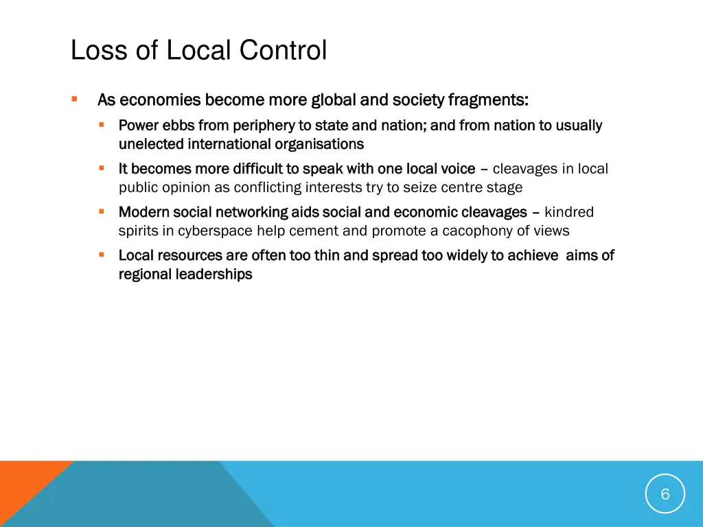 loss of local control