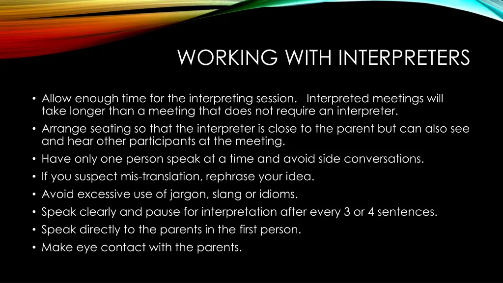 working with interpreters