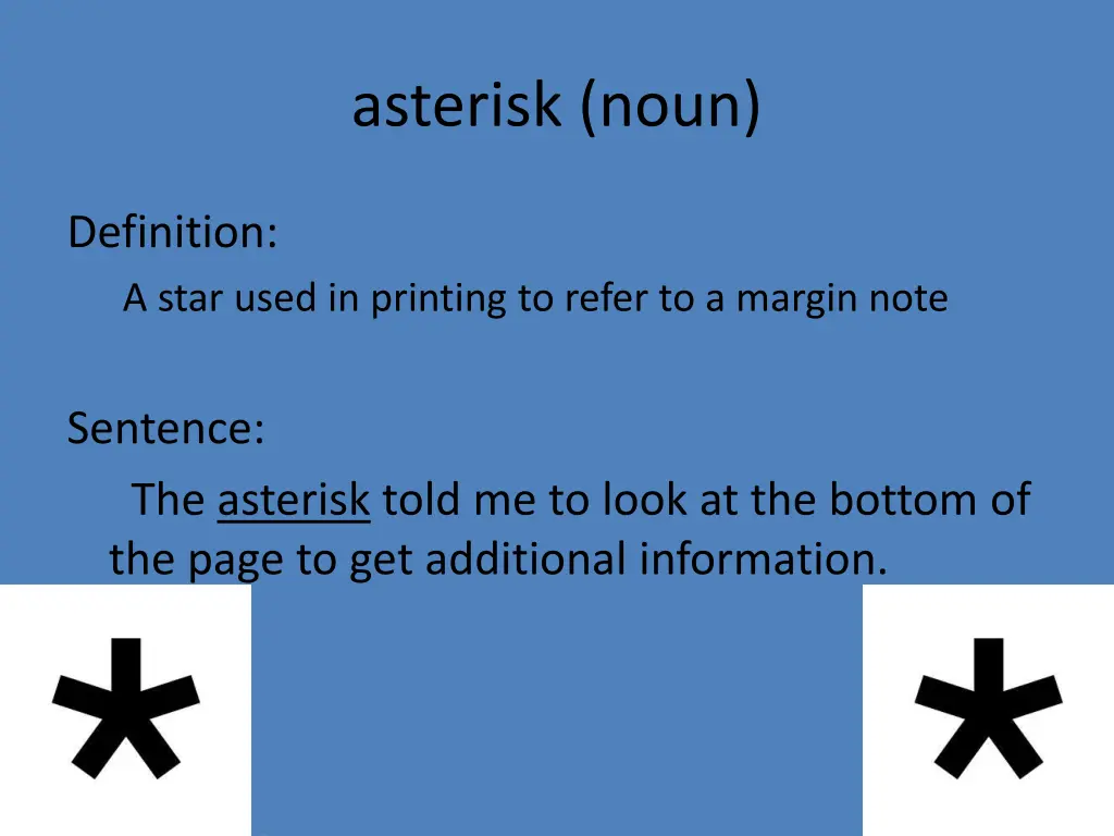 asterisk noun