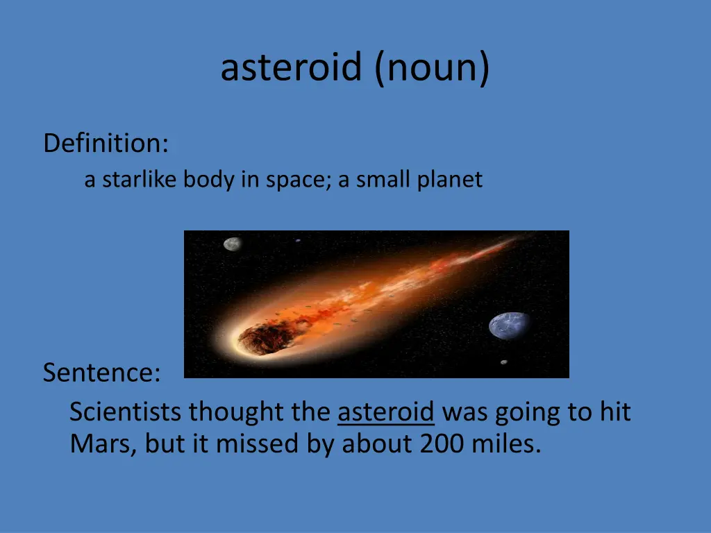 asteroid noun