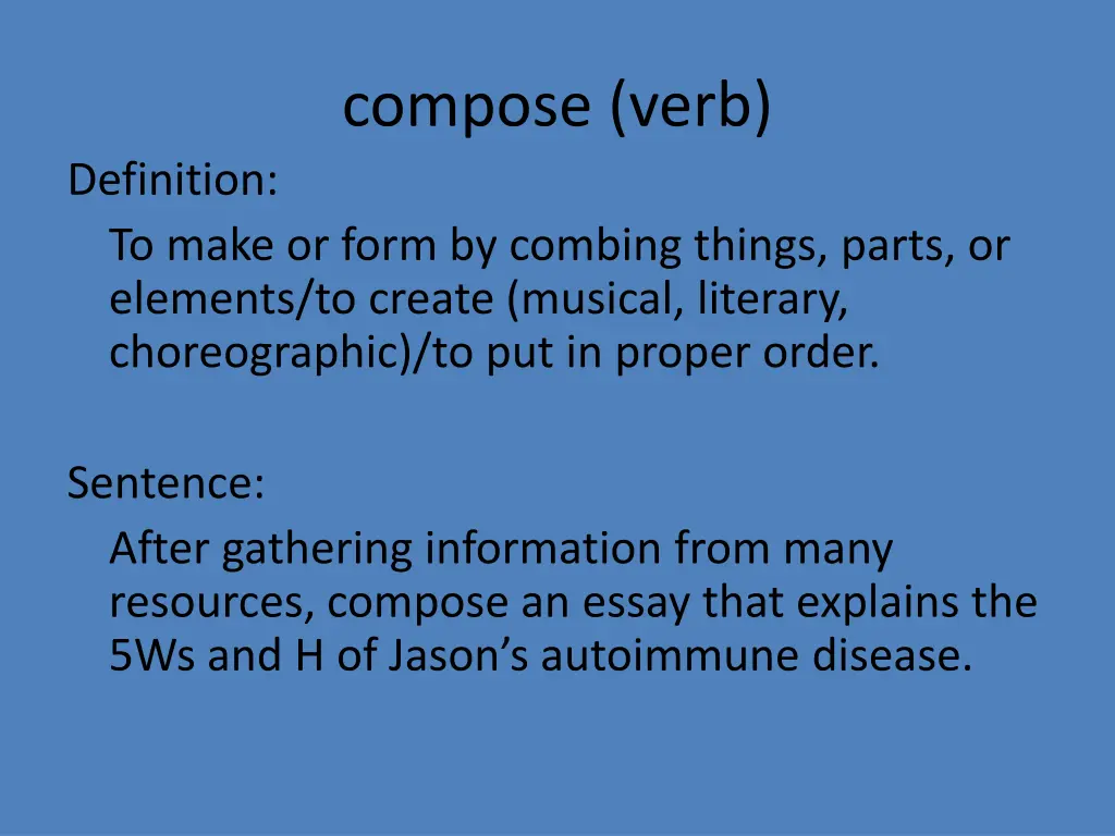 compose verb
