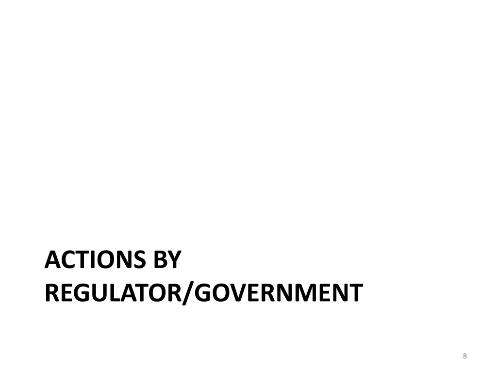 actions by regulator government