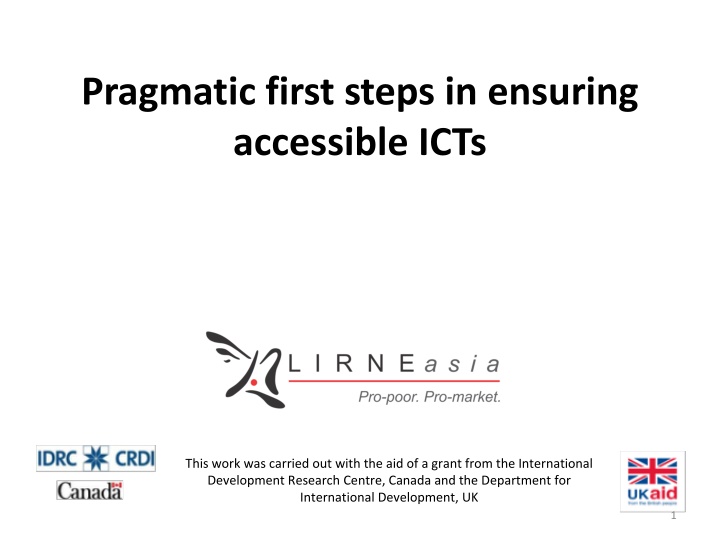 pragmatic first steps in ensuring accessible icts