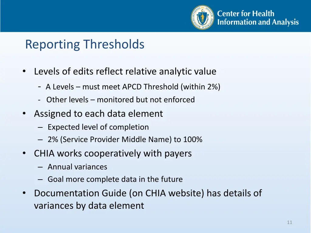 reporting thresholds