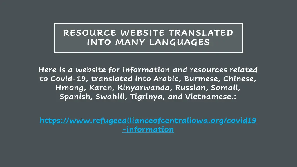 resource website translated into many languages