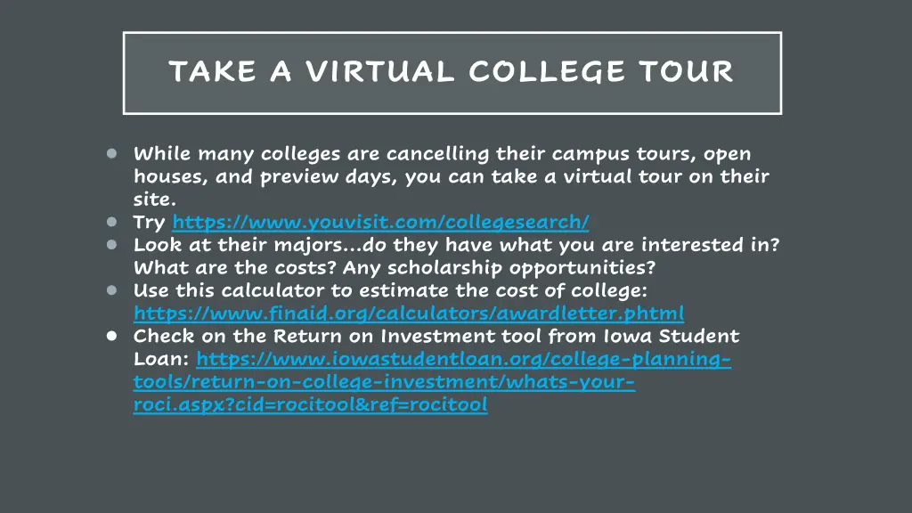 take a virtual college tour