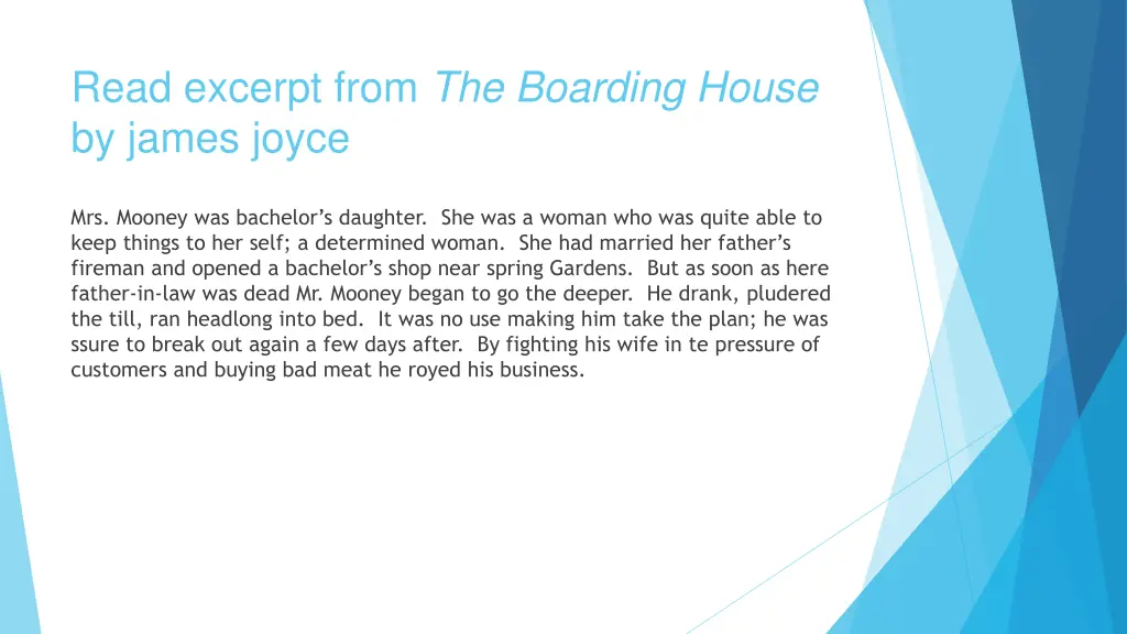 read excerpt from the boarding house by james