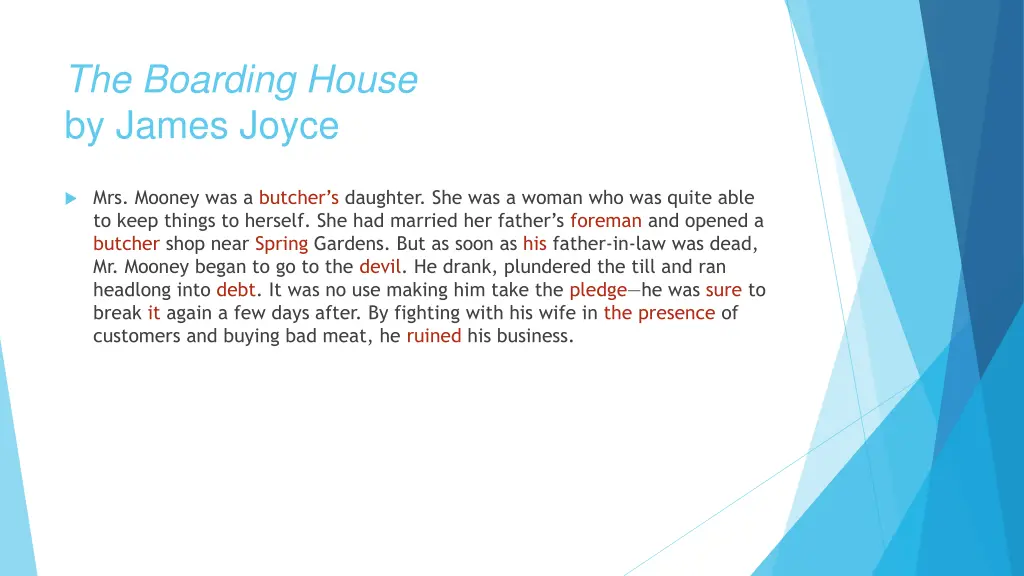 the boarding house by james joyce